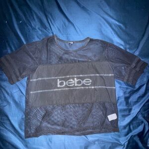 Bebe Charcoal Mesh Tee